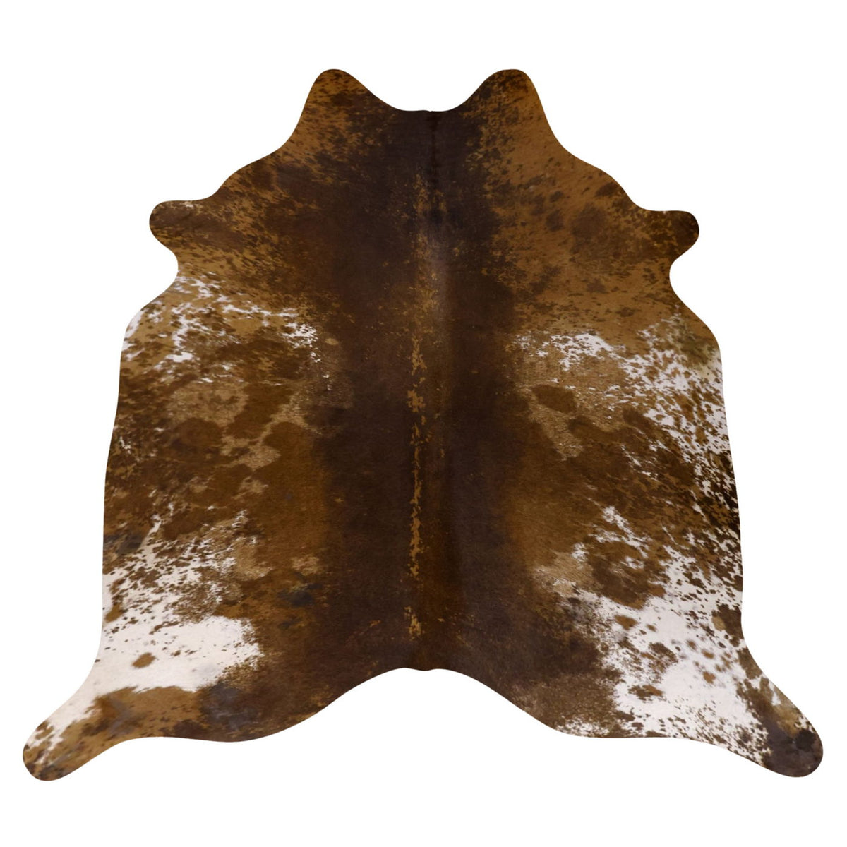 Natural Brazilian Cowhide Rug -  Chocolate, Mocha & Ivory