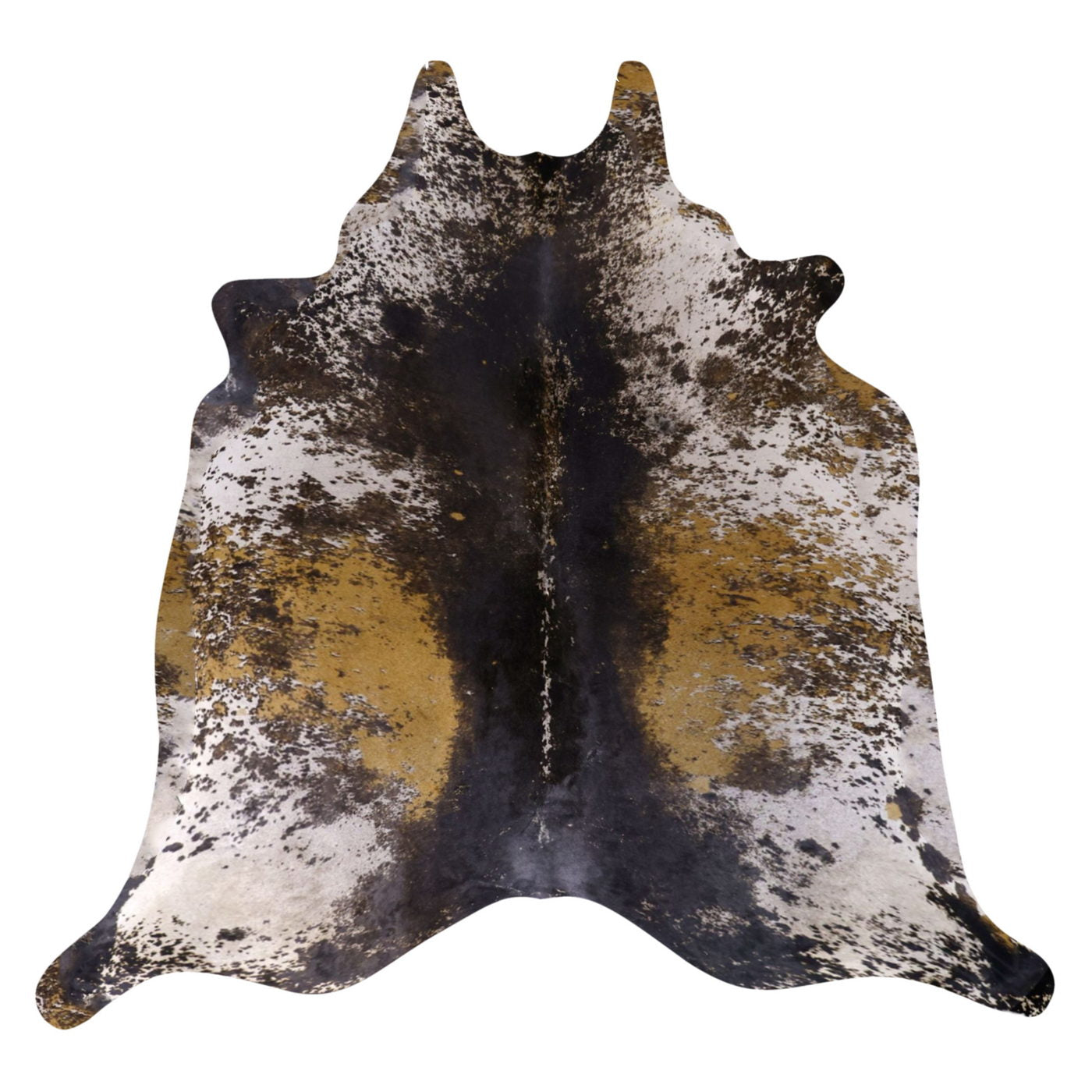 Natural Brazilian Cowhide Rug -  Ivory, Caramel & Espresso