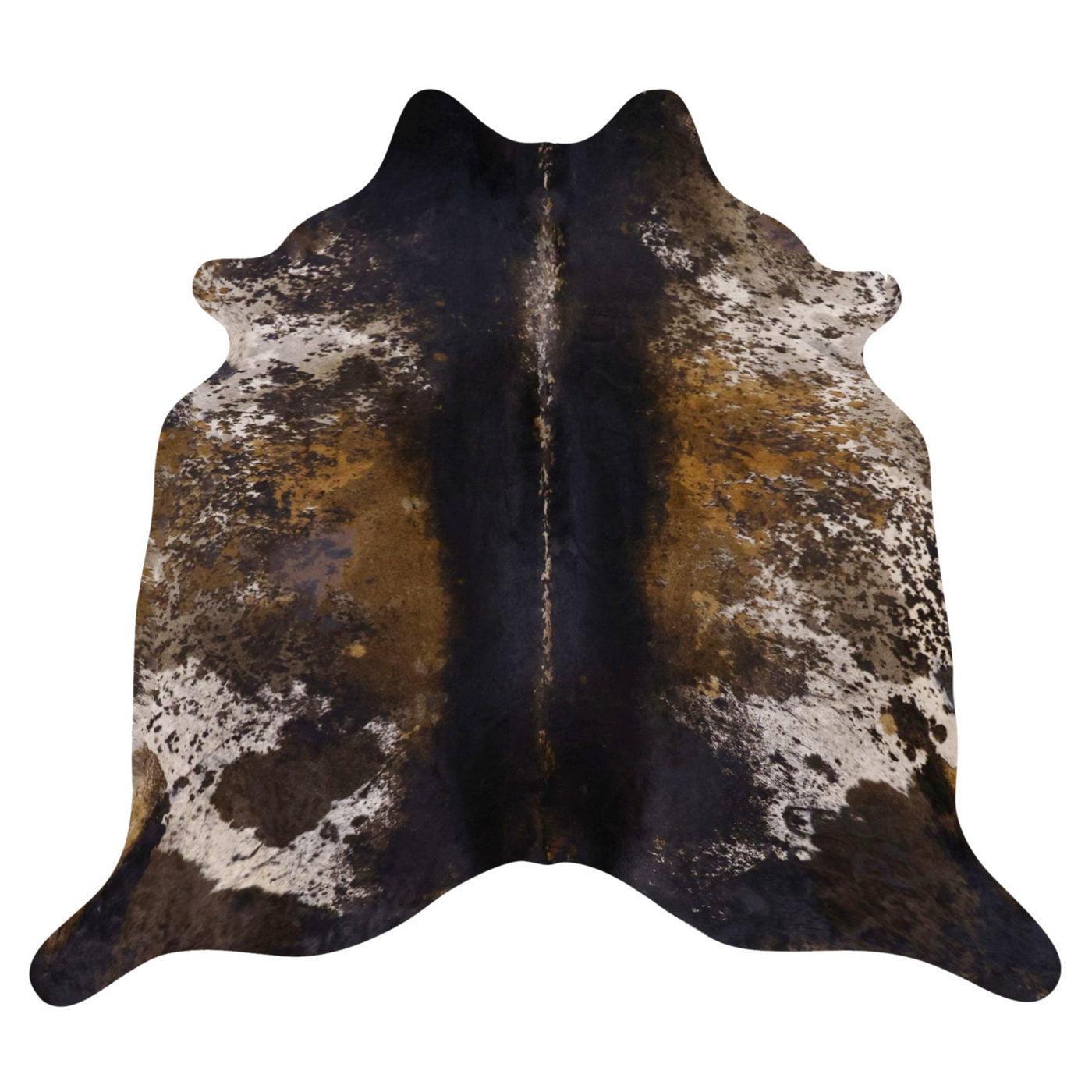 Natural Brazilian Cowhide Rug -  Ivory, Caramel & Espresso