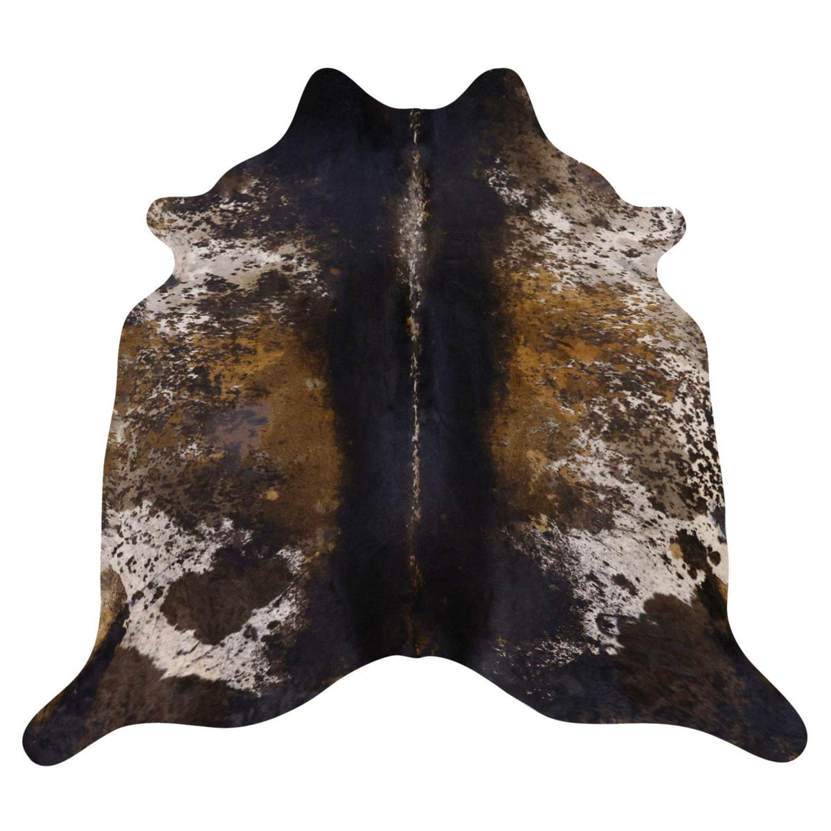 Natural Brazilian Cowhide Rug -  Ivory, Caramel & Espresso