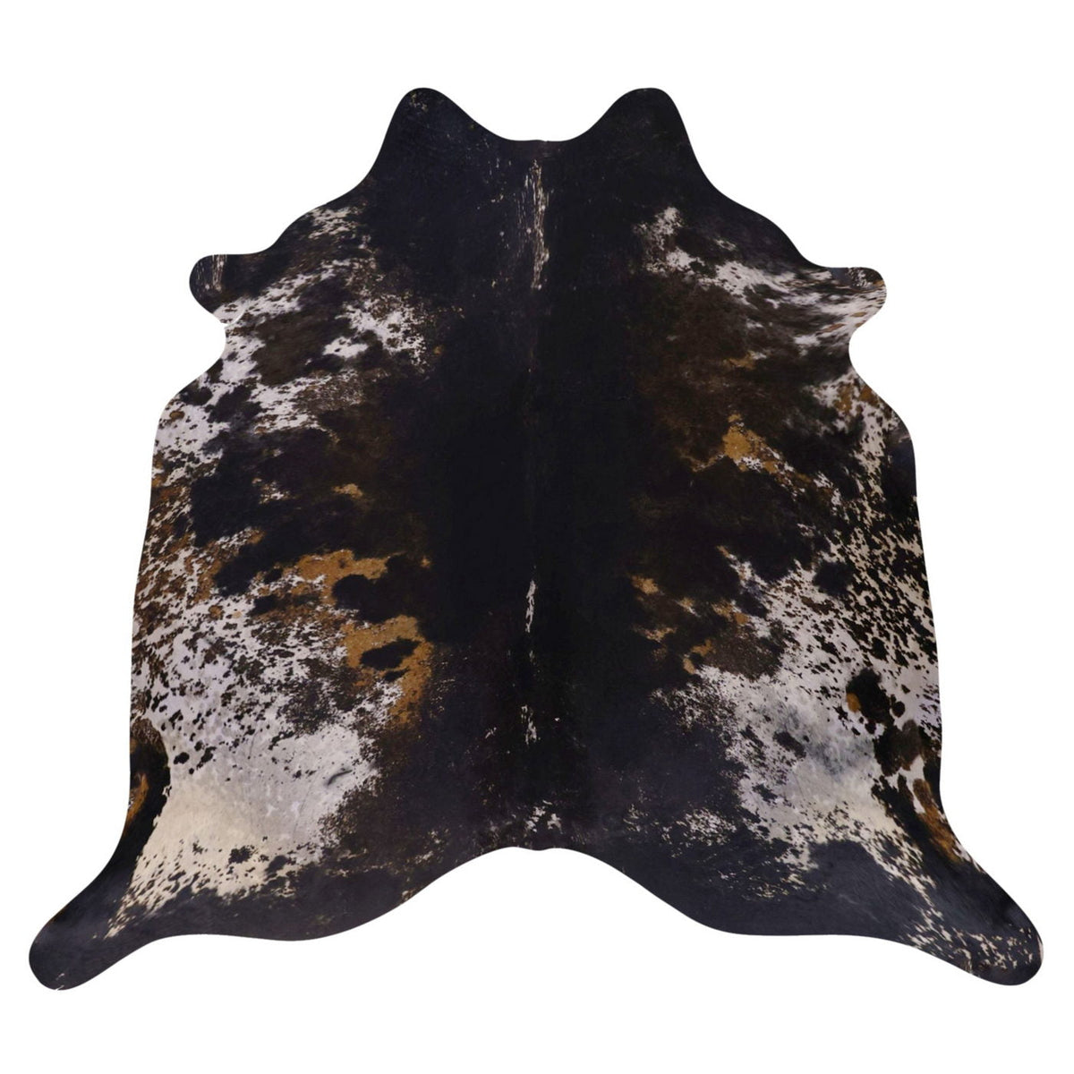 Natural Brazilian Cowhide Rug -  Ivory, Caramel & Espresso