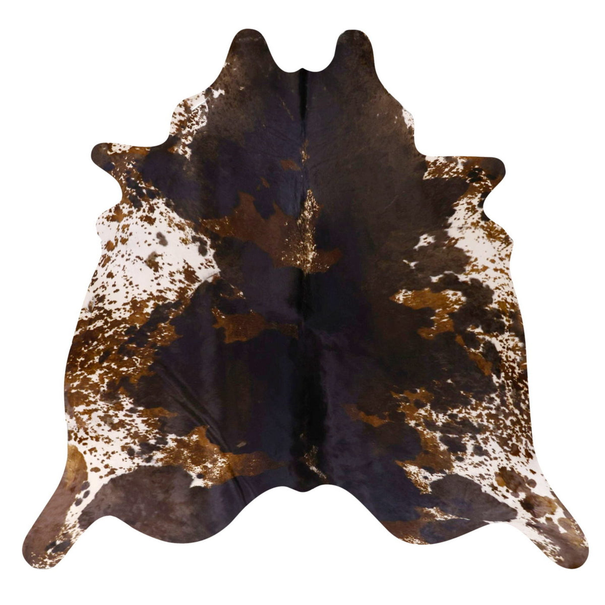 Natural Brazilian Cowhide Rug -  Ivory, Caramel & Espresso