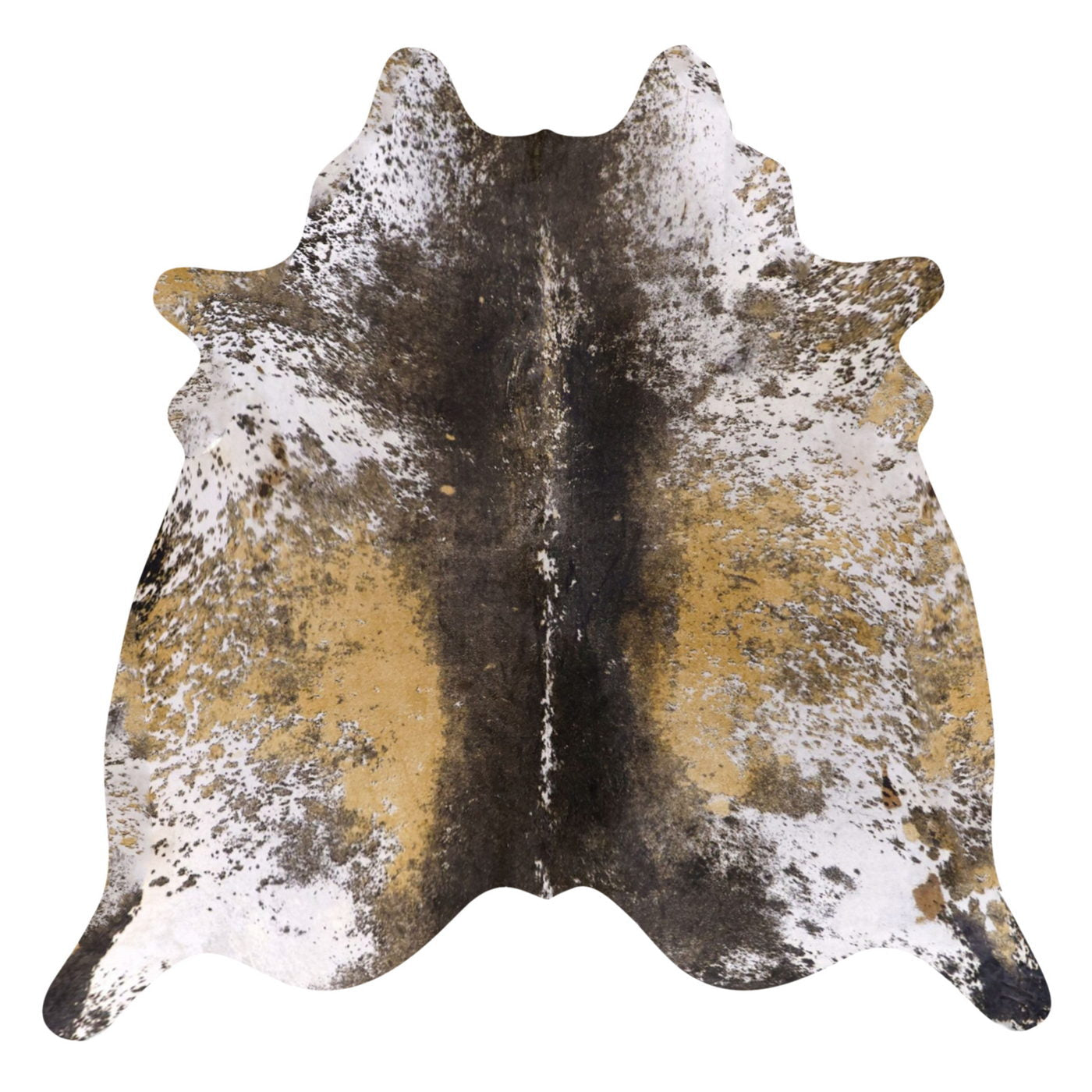 Natural Brazilian Cowhide Rug -  Ivory, Caramel & Espresso