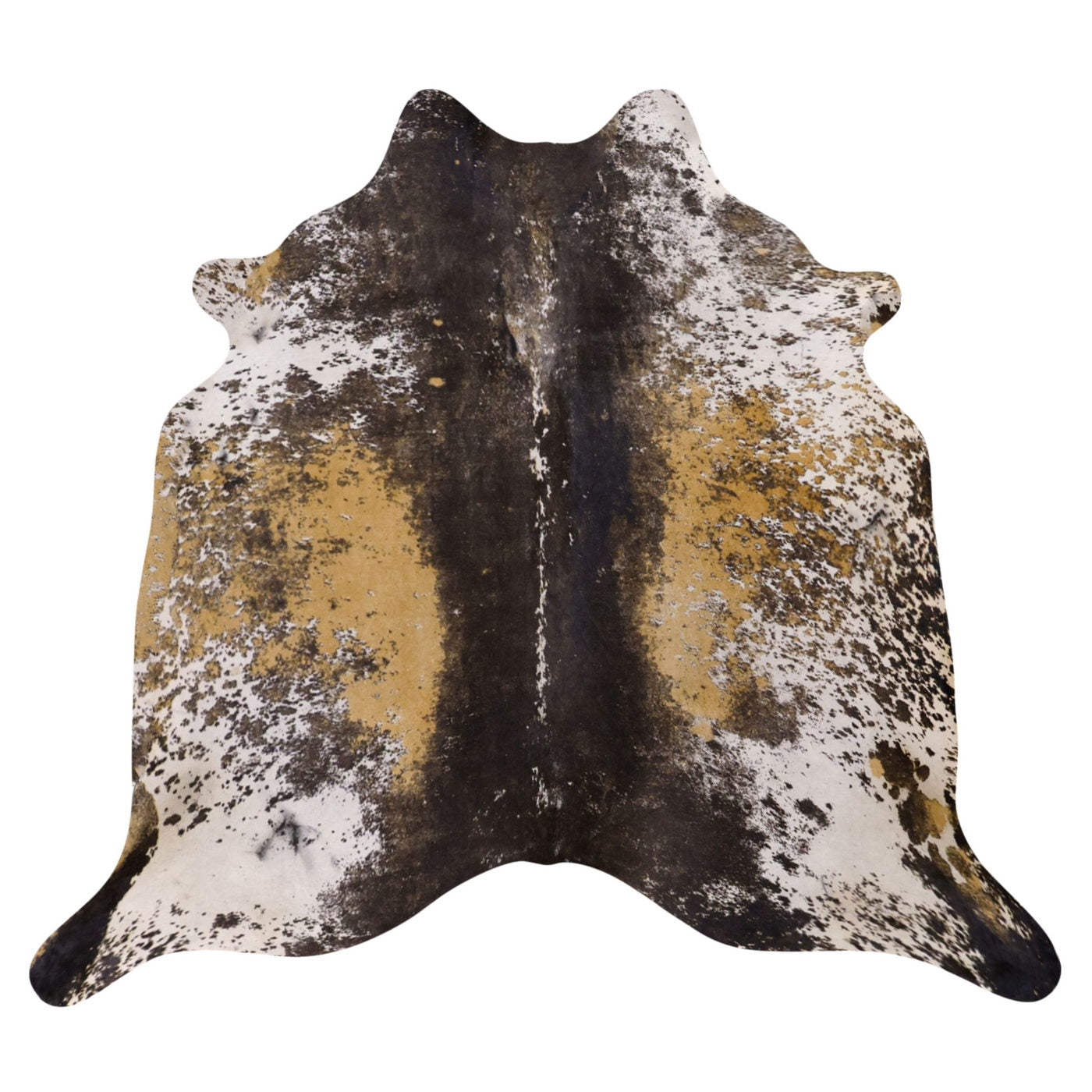 Natural Brazilian Cowhide Rug -  Ivory, Caramel & Espresso