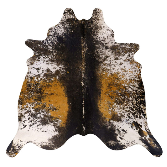 Natural Brazilian Cowhide Rug -  Ivory, Caramel & Espresso