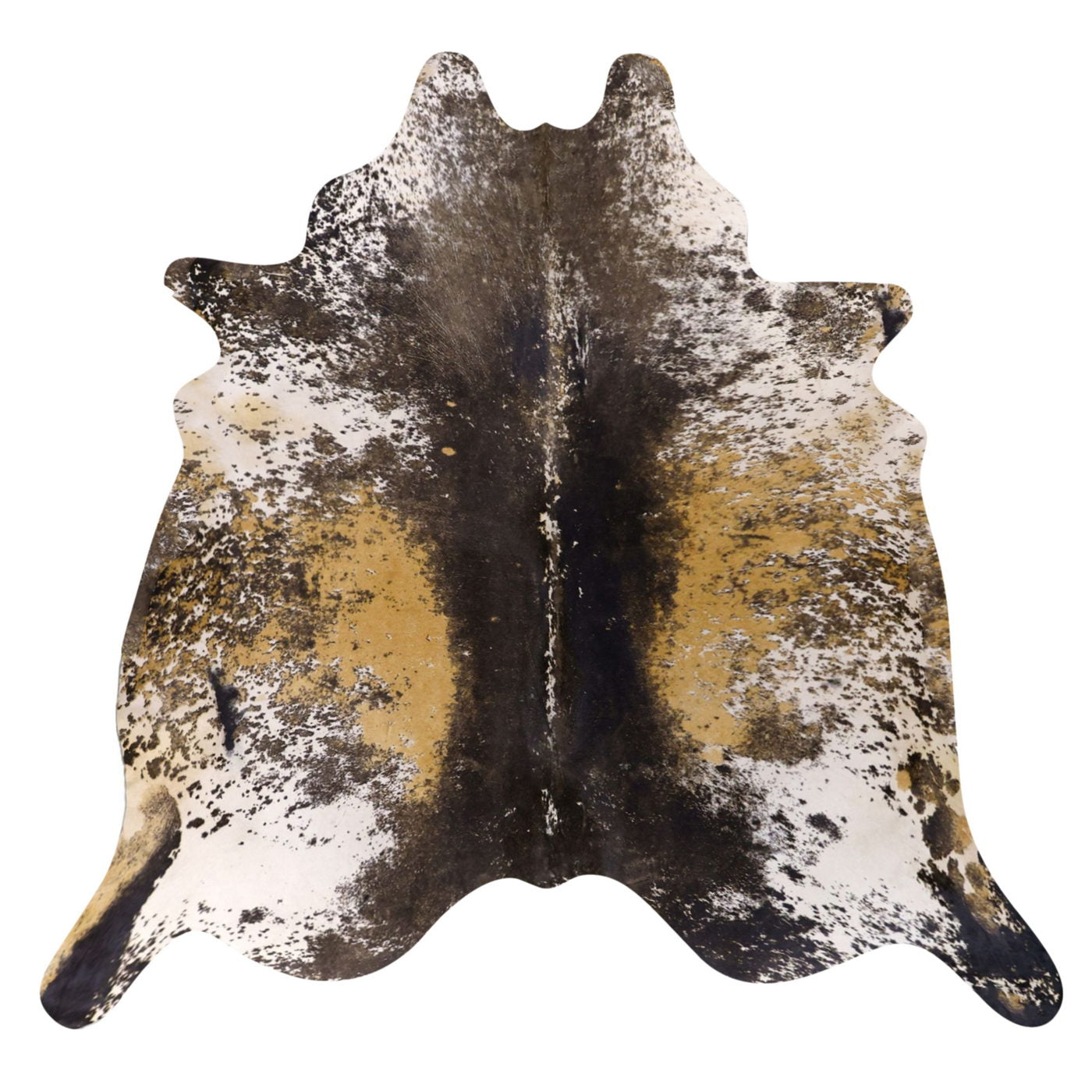 Natural Brazilian Cowhide Rug -  Ivory, Caramel & Espresso