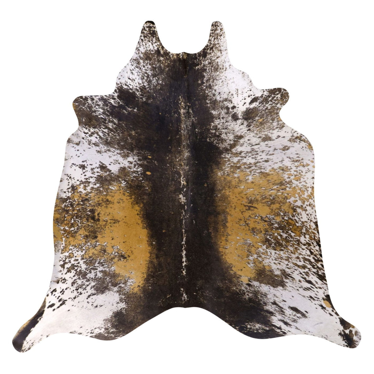 Natural Brazilian Cowhide Rug -  Ivory, Caramel & Espresso
