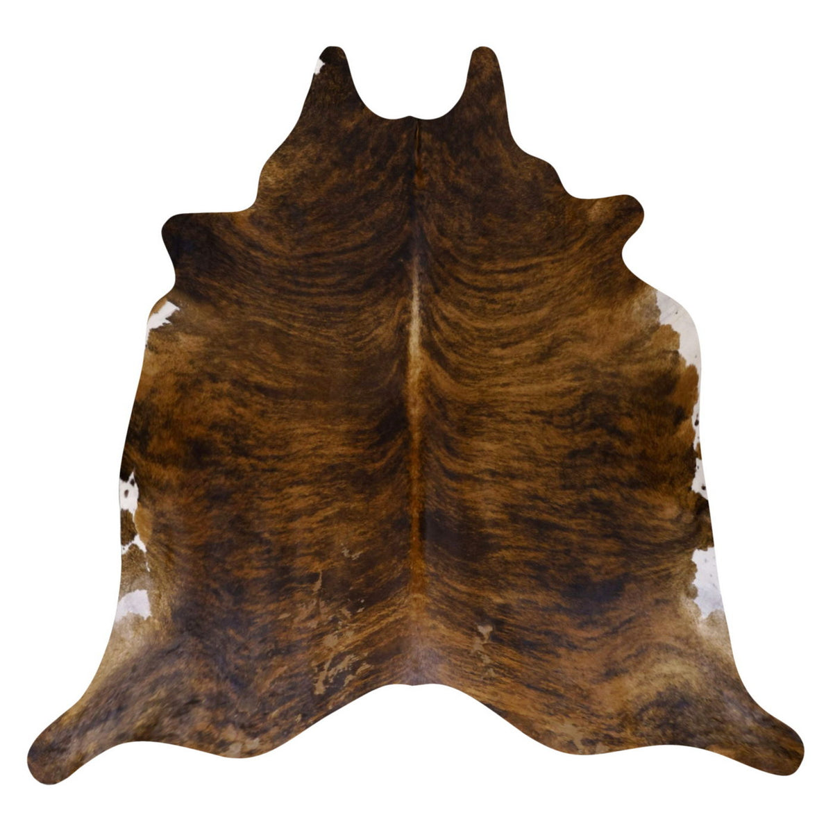 Natural Brazilian Cowhide Rug -  Caramel, Espresso & Ivory