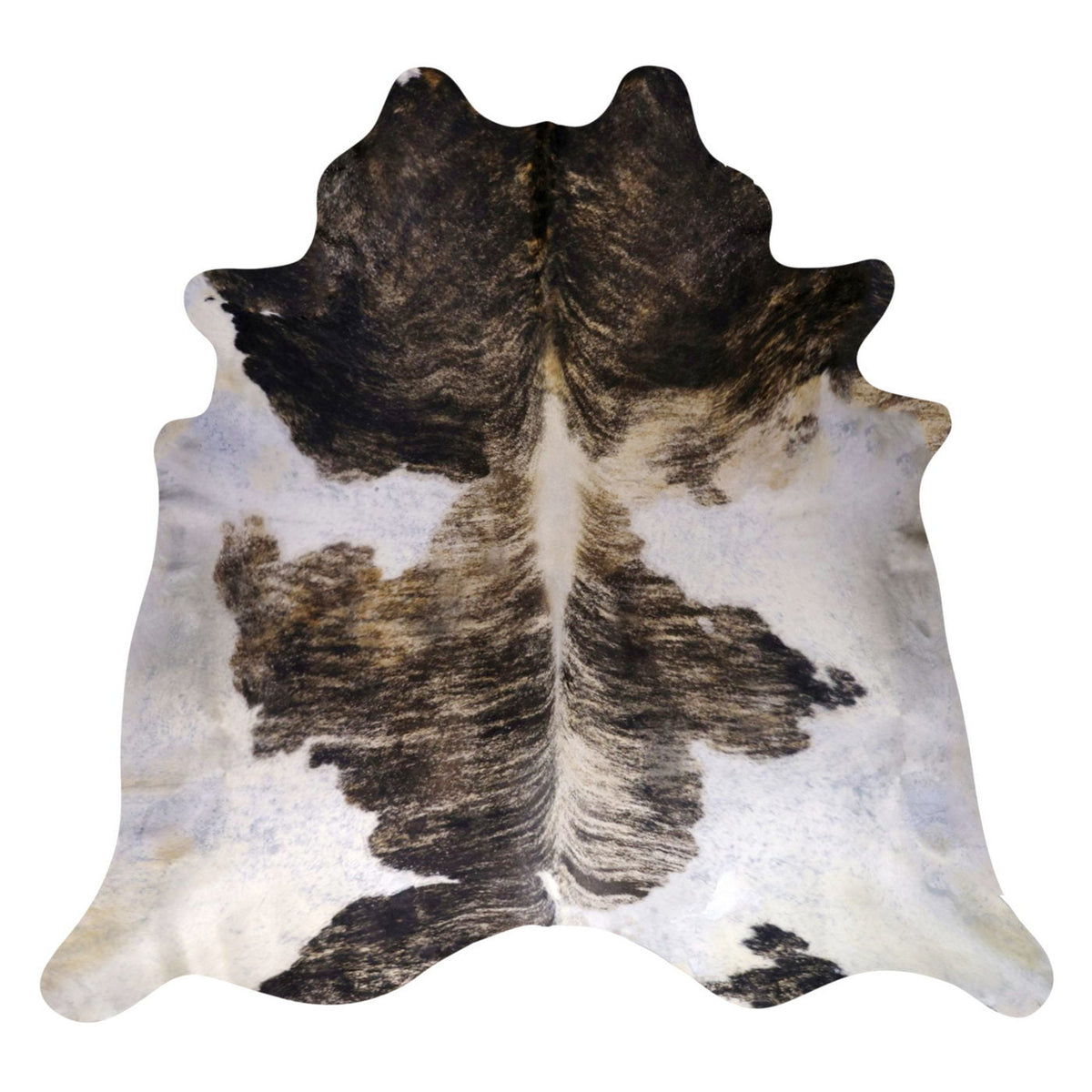 Natural Brazilian Cowhide Rug -  Ivory & Espresso