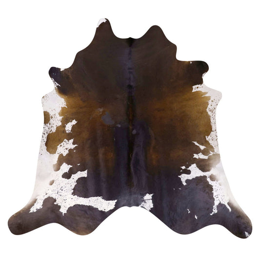 Natural Brazilian Cowhide Rug -  Espresso, Caramel & Ivory