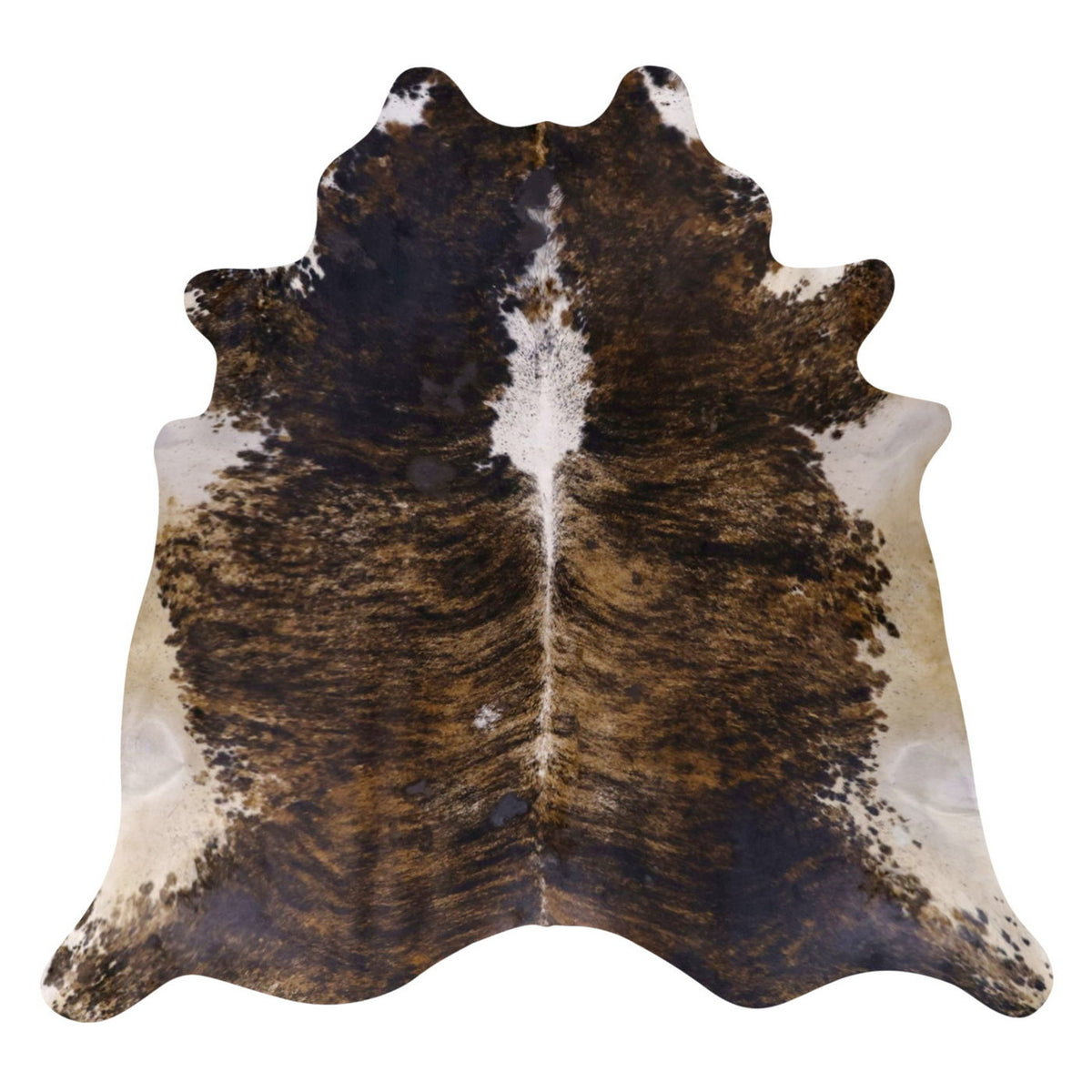 Natural Brazilian Cowhide Rug -  Chocolate, Espresso & Ivory