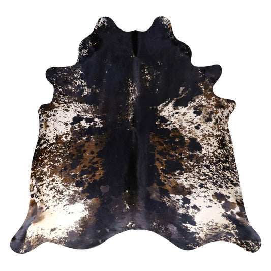 Natural Brazilian Cowhide Rug -  Espresso, Ivory & Caramel