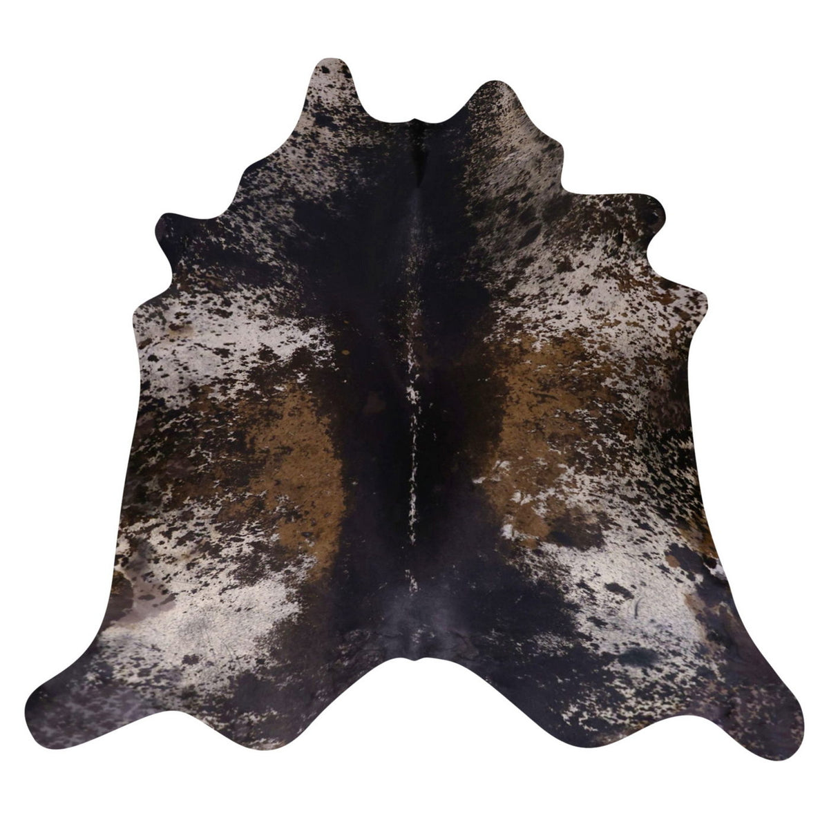 Natural Brazilian Cowhide Rug -  Charcoal, Ivory & Mocha