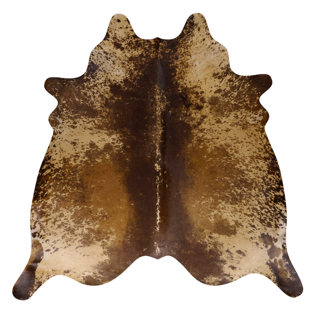Natural Brazilian Cowhide Rug -  Caramel, Chocolate & Ivory