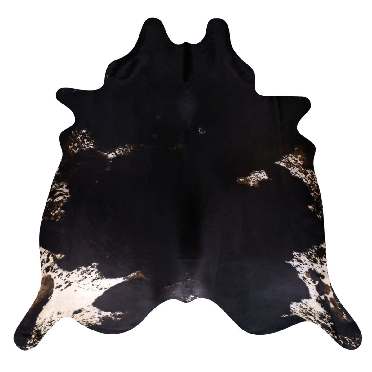 Natural Brazilian Cowhide Rug -  Espresso & Ivory