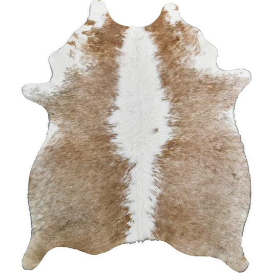 Natural Brazilian Cowhide Rug -  Caramel, Taupe & Ivory