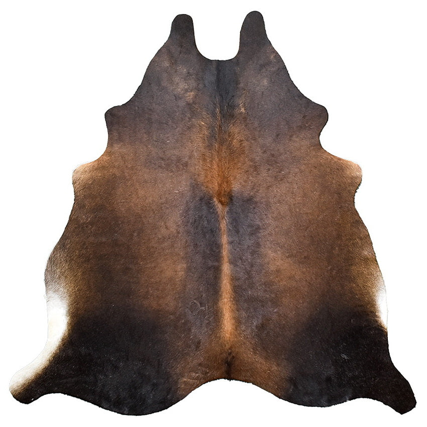 Natural Brazilian Cowhide Rug -  Mocha, Charcoal & Ivory