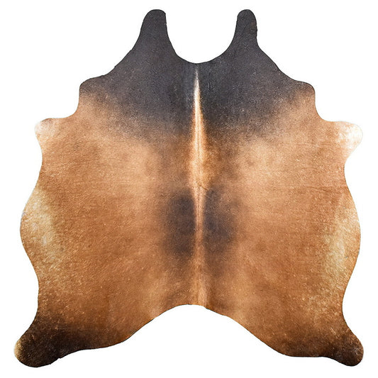 Natural Brazilian Cowhide Rug -  Caramel, Mocha & Charcoal