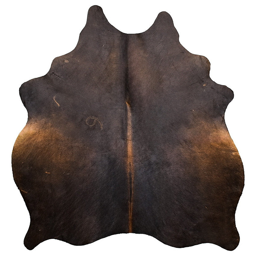 Natural Brazilian Cowhide Rug -  Charcoal, Chocolate & Mocha