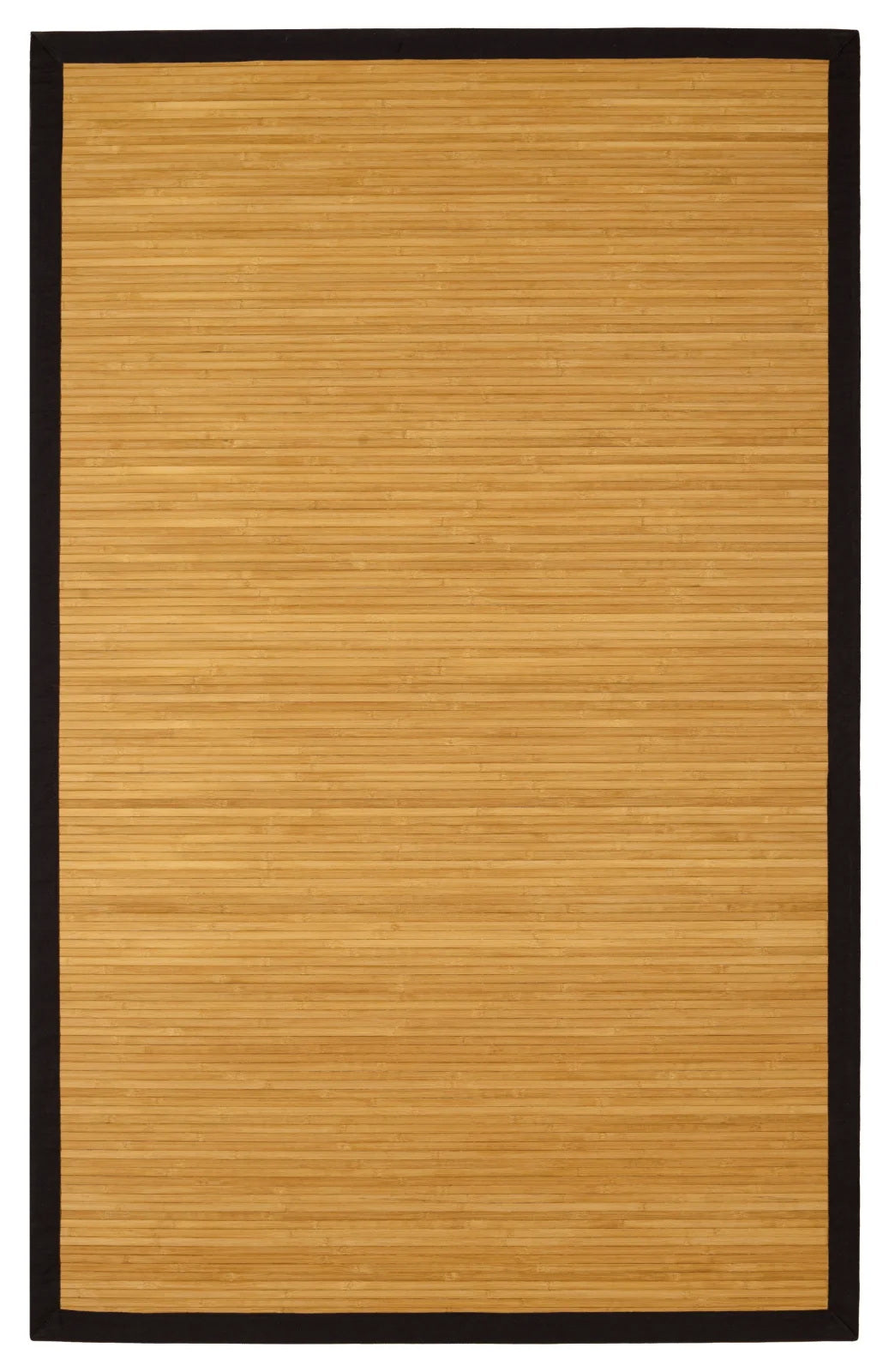 Natural Bamboo Slat Rug (5x8) – Heavy-Duty Fabric Border & Grip Backing